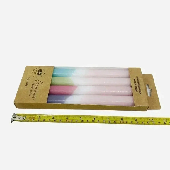 Scandinavian 10” Wax Tapered Candles Family Dinner Easter Pastels Table Decor - Picture 3 of 4